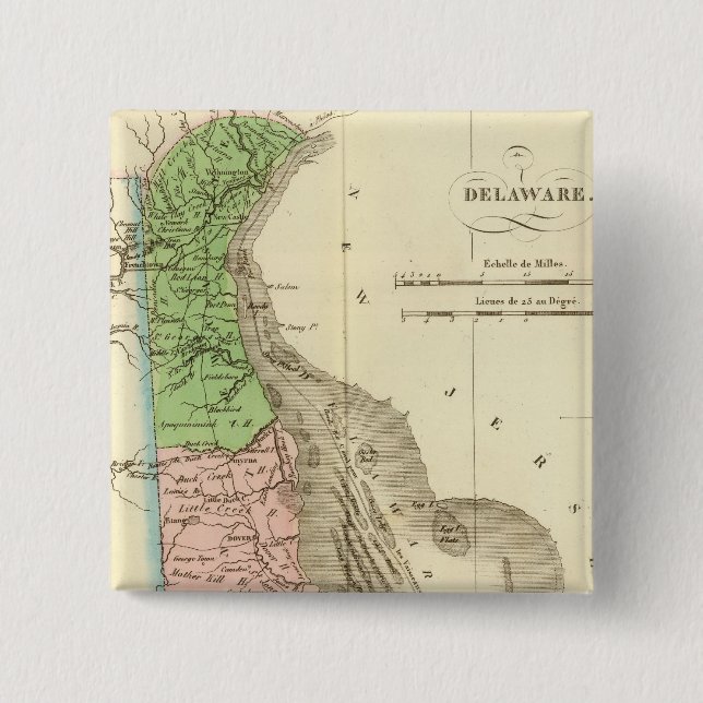 Delaware US 15 Cm Square Badge (Front)