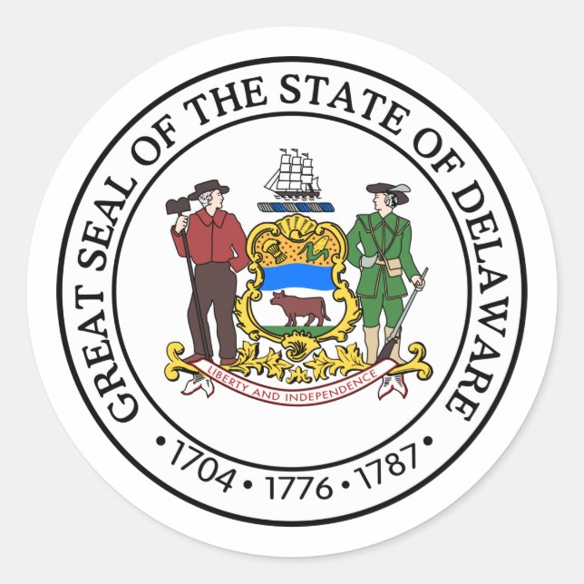 Delaware, USA Classic Round Sticker (Front)