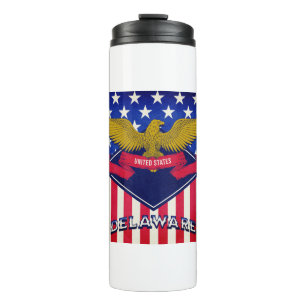 Delaware USA Flag Thermal Tumbler