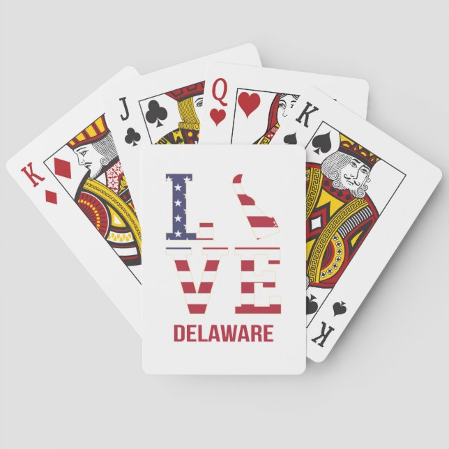 Delaware USA state love Playing Cards (Back)