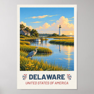 Delaware USA – Vintage Travel Poster