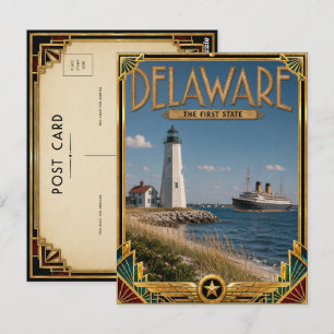 Delaware Vintage Art Deco Golden Age Postcard