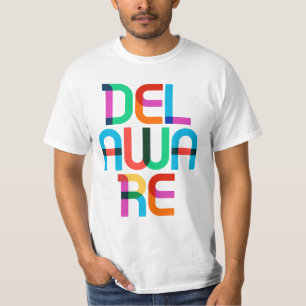 Delaware Vintage Retro Colourful 80s Pop Art Type T-Shirt