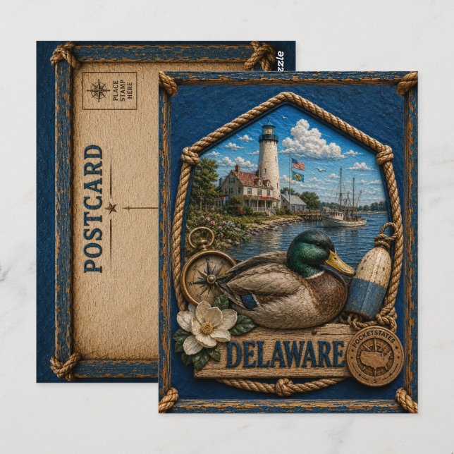 Delaware Vintage Travel Postcard (Front/Back)