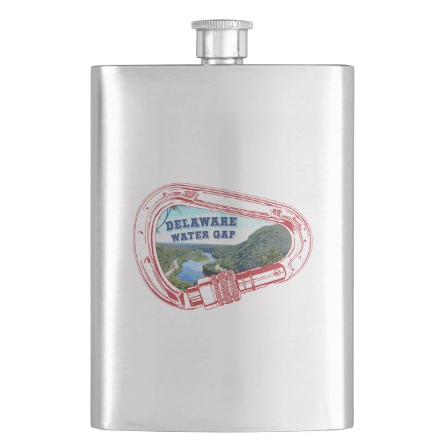 Delaware Water Gap Climbing Carabiner Hip Flask (Front)