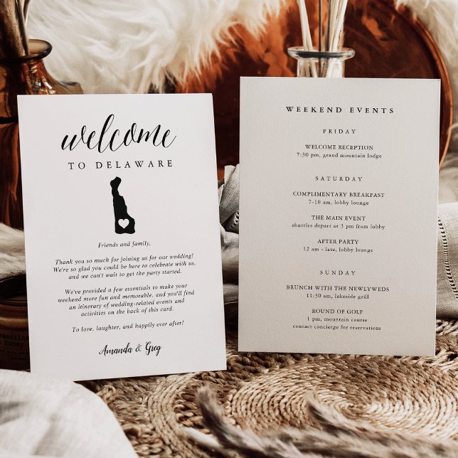 Delaware Wedding Welcome Letter & Itinerary (Creator Uploaded)