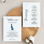 Delaware Wedding Welcome Letter Itinerary Card<br><div class="desc">This modern and elegant card is the perfect addition to your hotel welcome bags. Enter the main events and a customised note to help your guests navigate the weekend. The size allows you to enter all the information you need. Everything in this card is editable. To change colours or move...</div>