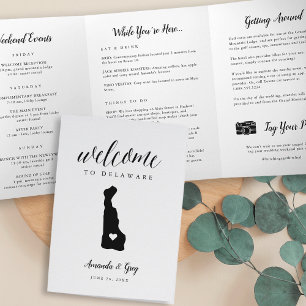 Delaware Wedding Welcome Letter & Itinerary Tri-Fold Programme