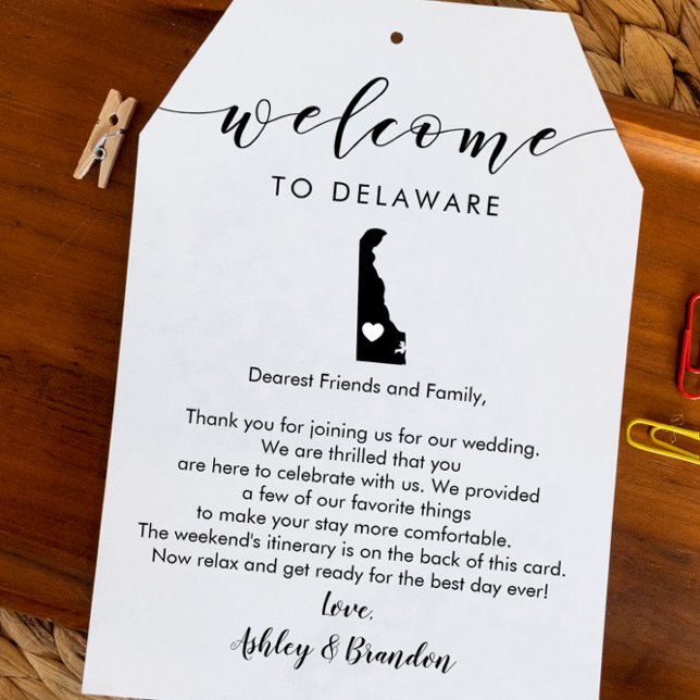 Delaware Wedding Welcome Tag, Letter Itinerary (Creator Uploaded)