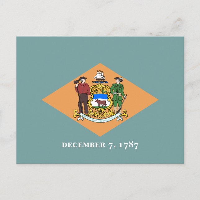 Delaware's Flag Postcard (Front)