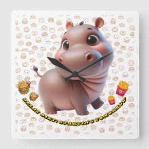Delay Diet: Starting Tomorrow Square Wall Clock