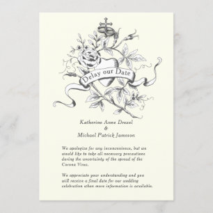 Delay our Date Wedding Cross Corona Virus Invitation