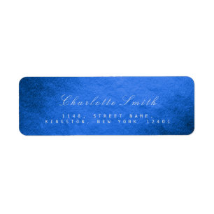 Delciate Script Cobalt Blue Return Address Labels