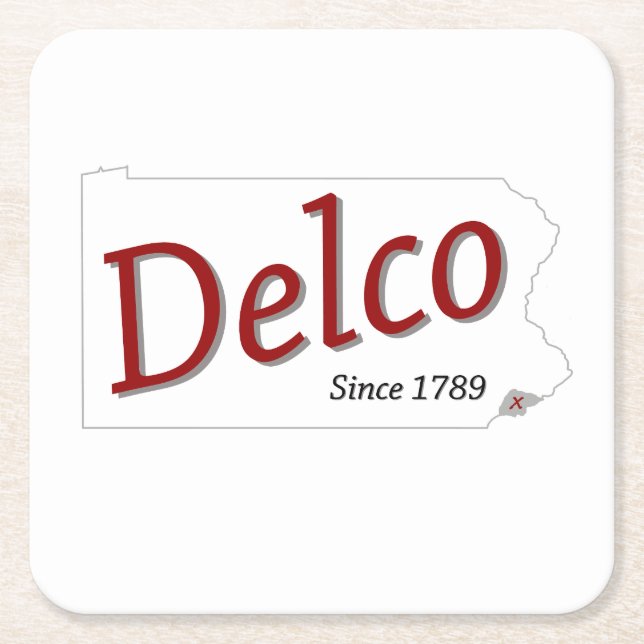 DELCO (R) since 1789 Square Paper Coaster (Front)