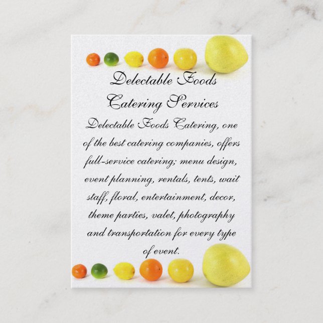 Delectable Foods Business Card (Front)