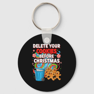 Delete Cookies Funny Christmas Cookie Key Ring