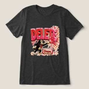 Delete Oops Funny Tech T-Shirt for Programmers Tri-Blend Shirt