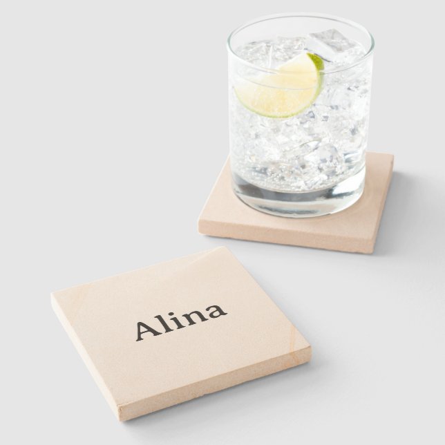 delete text add own design 4" x 4" Sand Stone Coaster (Side)