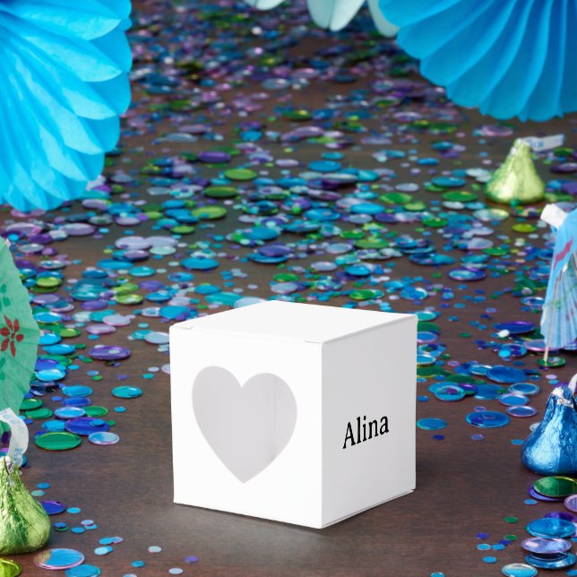 delete text add own design Heart 2" x 2" x 2" Favour Box (Party)