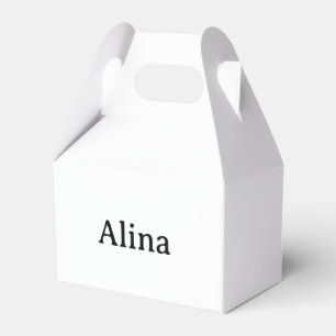 delete text add own design Small Gable 4"x2.5"x5" Favour Box