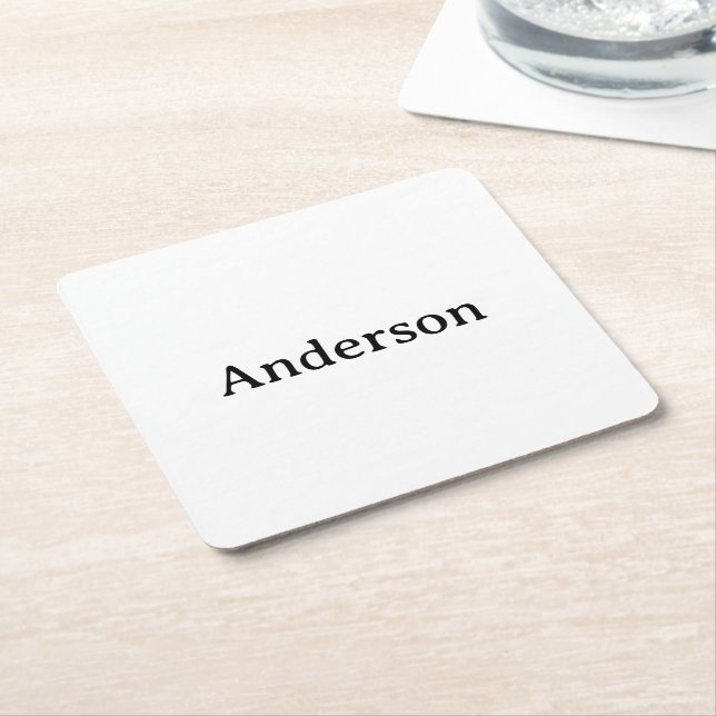Delete Text Replace Own Design 4" x 4"  Square Paper Coaster (Angled)