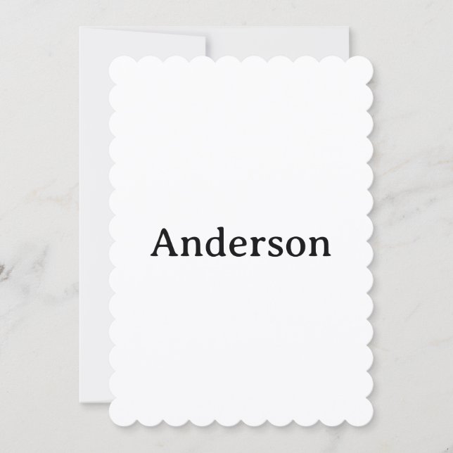 Delete Text Replace Own Design 5" x 7" Scalloped Thank You Card (Front)