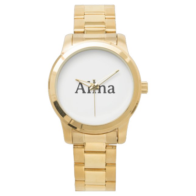 delete text Unisex Over sized Gold Bracelet  Watch (Front)