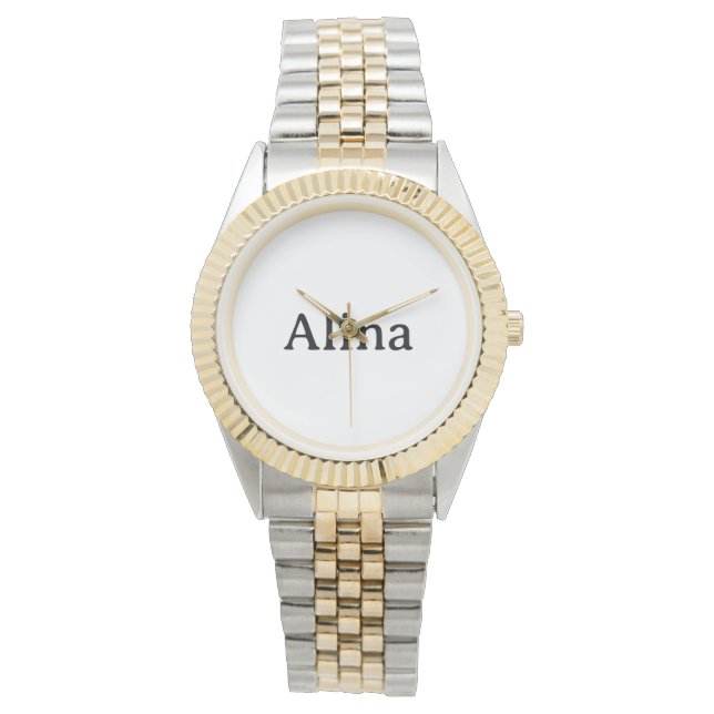 delete text Unisex Two-Tone Bracelet Watch (Front)