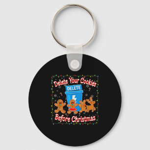 Delete Your Cookies Funny Christmas  Key Ring