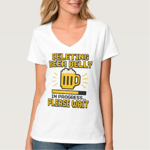 Deleting Beer Belly – Funny Pixel Style Beer Lover T-Shirt