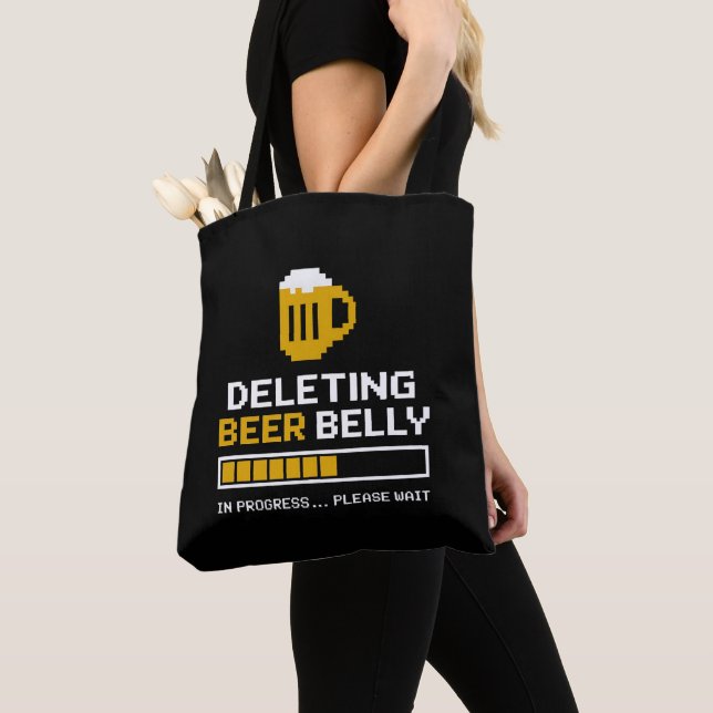 Deleting Beer Belly Please Wait Loading Bar Tote Bag (Close Up)