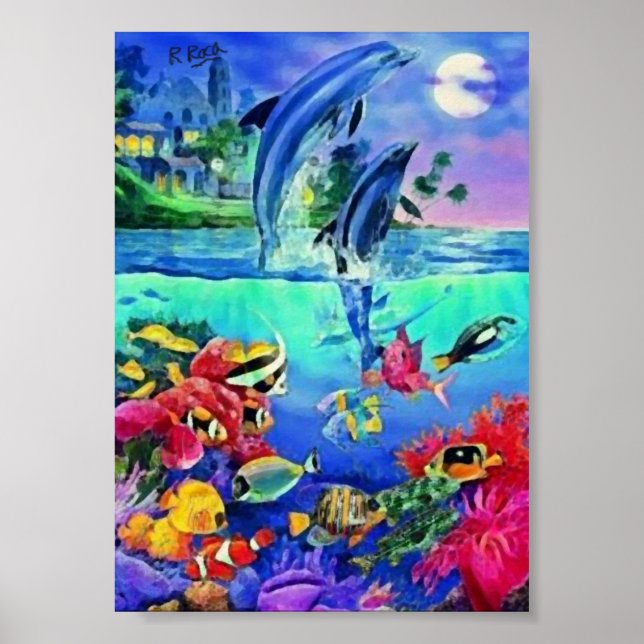 Delfines Original Oils Artwork Posters (Front)