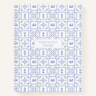 Delft Blue and White Pattern Personalised Journal