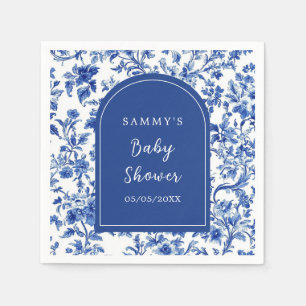 Delft Blue Antique Chinoiserie Baby Shower Napkin