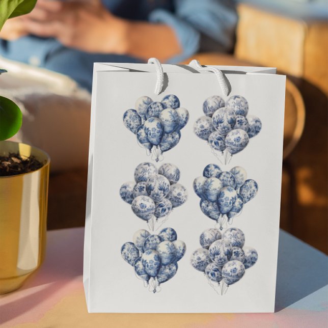 Delft Blue Balloons  Medium Gift Bag (Creator Uploaded)
