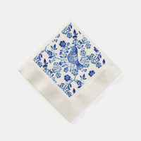 Delft Blue Bird 🐦 floral French Country Sctoll