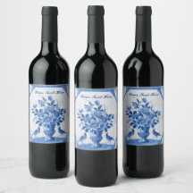 Delft Blue Birds floral French Country Elegance 
