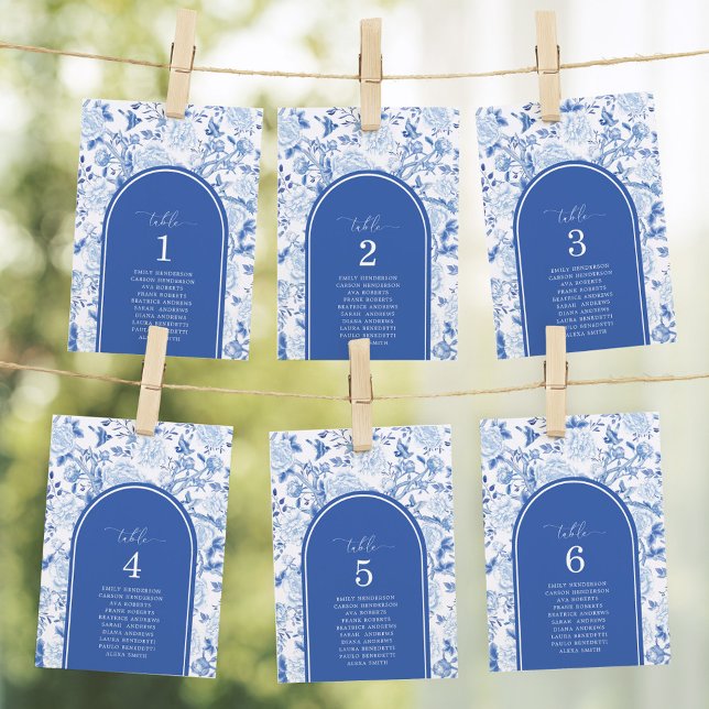 Delft Blue Chinoiserie Seating Chart Table Number (Creator Uploaded)