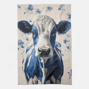 Delft Blue Cow – A Timeless Artistic Tribute Tea Towel
