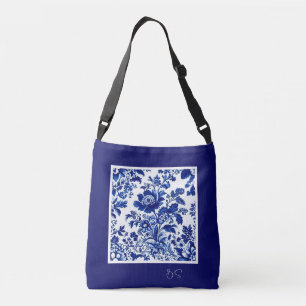 delft blue elegant Modern Floral Crossbody Bag