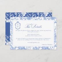 Delft Blue Floral Chinoiserie Monogram Wedding