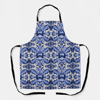 Delft Blue Flower Art Apron