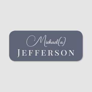 Delft Blue Handwritten Professional Modern Name Tag