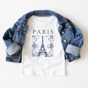 Delft Blue Paris Eiffel Tower Baby T-Shirt