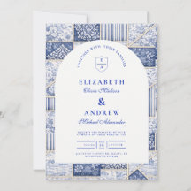Delft Blue Patchwork Toile Wedding