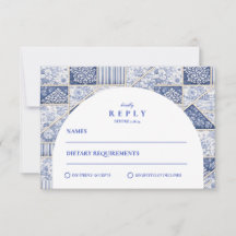 Delft Blue Patchwork Toile Wedding