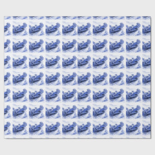 Delft Blue Sailing Tile Designs Wrapping Paper