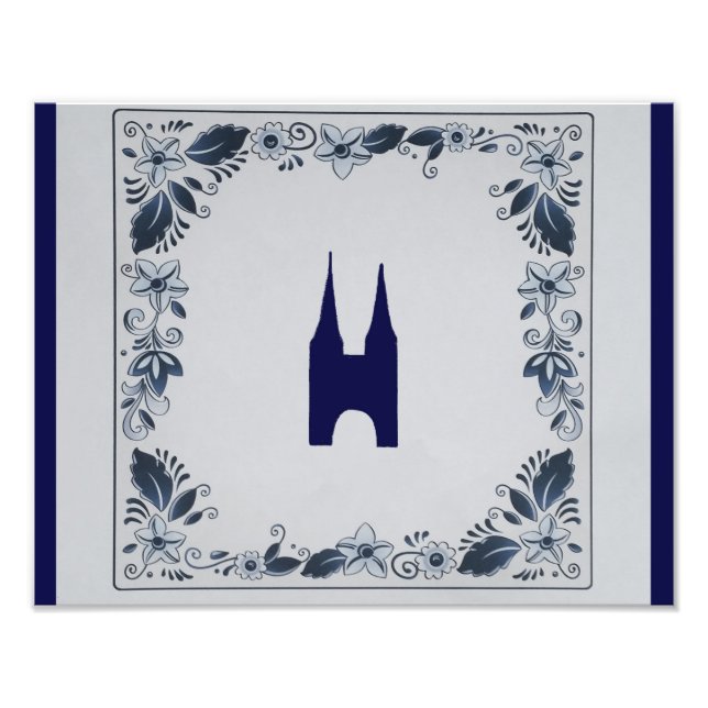 Delft blue tile Eastern Gate in Delft Photo Print (Front)