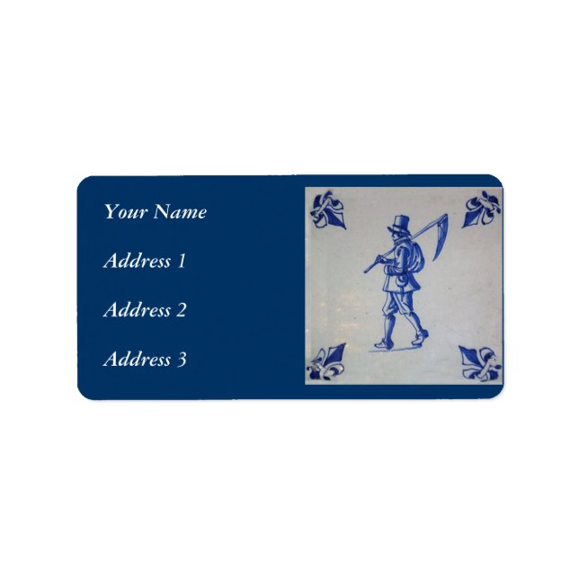 Delft Blue Tile - Template Label (Front)