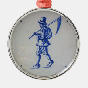 Delft Blue Tile - Template Metal Tree Decoration